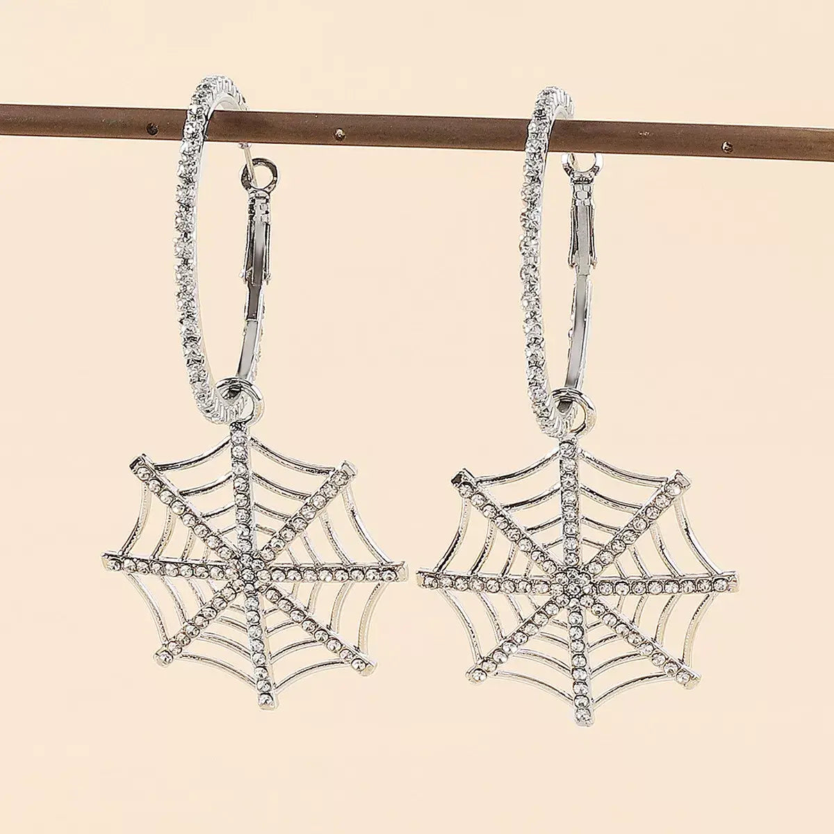 Halloween Spider Web Dangle Hoop Earrings - Trendsi - Flyclothing LLC