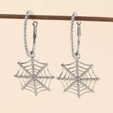 Halloween Spider Web Dangle Hoop Earrings - Trendsi - Flyclothing LLC