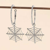 Halloween Spider Web Dangle Hoop Earrings - Trendsi - Flyclothing LLC