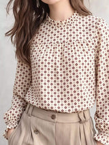 Printed Flounce Sleeve Blouse - Trendsi - Flyclothing LLC