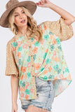 SAGE+FIG Button Down Bubble Sleeves Shirt - Trendsi