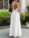 Halter Neck Flowy Maxi Dress - Trendsi - Flyclothing LLC