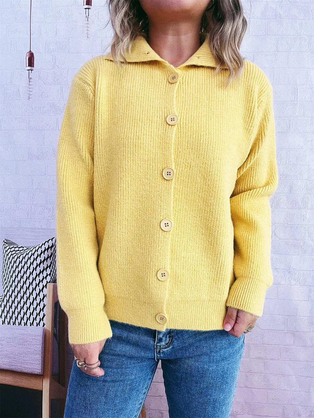 Ribbed Button-Up Cardigan - Trendsi - Flyclothing LLC