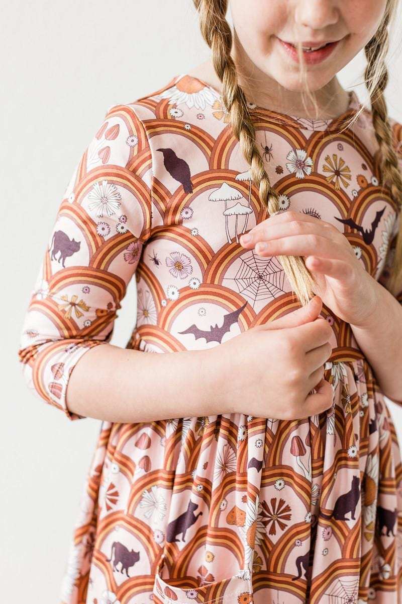 SALE Hocus Pocus 3/4 Sleeve Pocket Twirl Dress - Mila & Rose ® - Flyclothing LLC