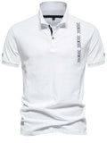 Men's Collared Neck Geometric Embroidered Polo - Trendsi - Flyclothing LLC