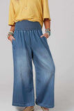 Smocked Wide Leg Jeans - Trendsi - Flyclothing LLC