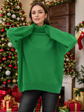 Turtleneck Long Sleeve Sweater - Trendsi