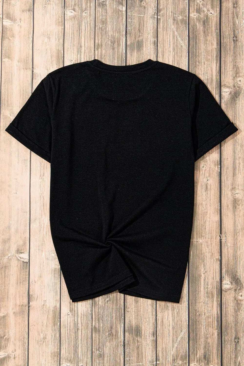 Rhinestone Heart Round Neck Short Sleeve T-Shirt - Trendsi - Flyclothing LLC