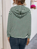 Drawstring Striped Long Sleeve Hoodie - Trendsi - Flyclothing LLC