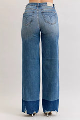 Judy Blue Raw Hem High Waist Column Straight Jeans - Trendsi - Flyclothing LLC
