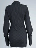 Striped Long Sleeve Shirt Dress - Trendsi - Flyclothing LLC