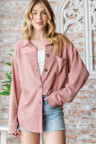 Reborn J Button Up Long Sleeve Shacket - Trendsi - Flyclothing LLC