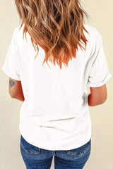 Letter Graphic Round Neck Short Sleeve T-Shirt - Trendsi - Flyclothing LLC