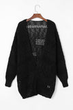 Openwork Open Front Long Sleeve Cardigan - Trendsi - Flyclothing LLC