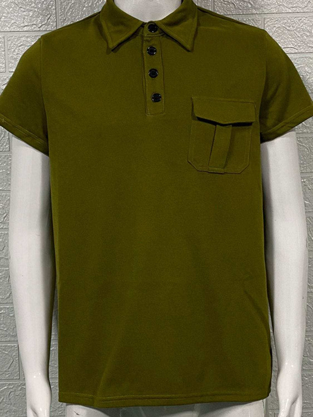 Men's Full Size Collared Neck Short Sleeve Polo Plus Size - Trendsi - Flyclothing LLC