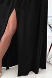Slit Surplice Long Sleeve Maxi Dress - Trendsi - Flyclothing LLC