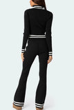Zip Up Long Sleeve Top and Pants Set - Trendsi
