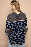 POL Butterfly Waffle-Knit Half Button Hooded Knit Top - Trendsi