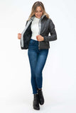 YMI Faux Layered Double-Zipper Jacket with Fuzzy Hood - Trendsi - Flyclothing LLC