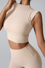 Mock Neck Active Tank - Trendsi - Flyclothing LLC
