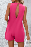 Round Neck Sleeveless Front Pocket Romper - Trendsi - Flyclothing LLC