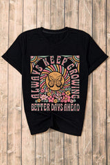 Graphic Round Neck Short Sleeve T-Shirt - Trendsi - Flyclothing LLC