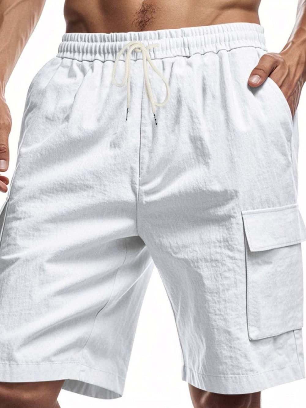 Men's Full Size Drawstring Shorts with Cargo Pockets Plus Size - Trendsi - Flyclothing LLC