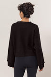 HYFVE Round Neck Dropped Shoulder Ribbed Sweater - Trendsi
