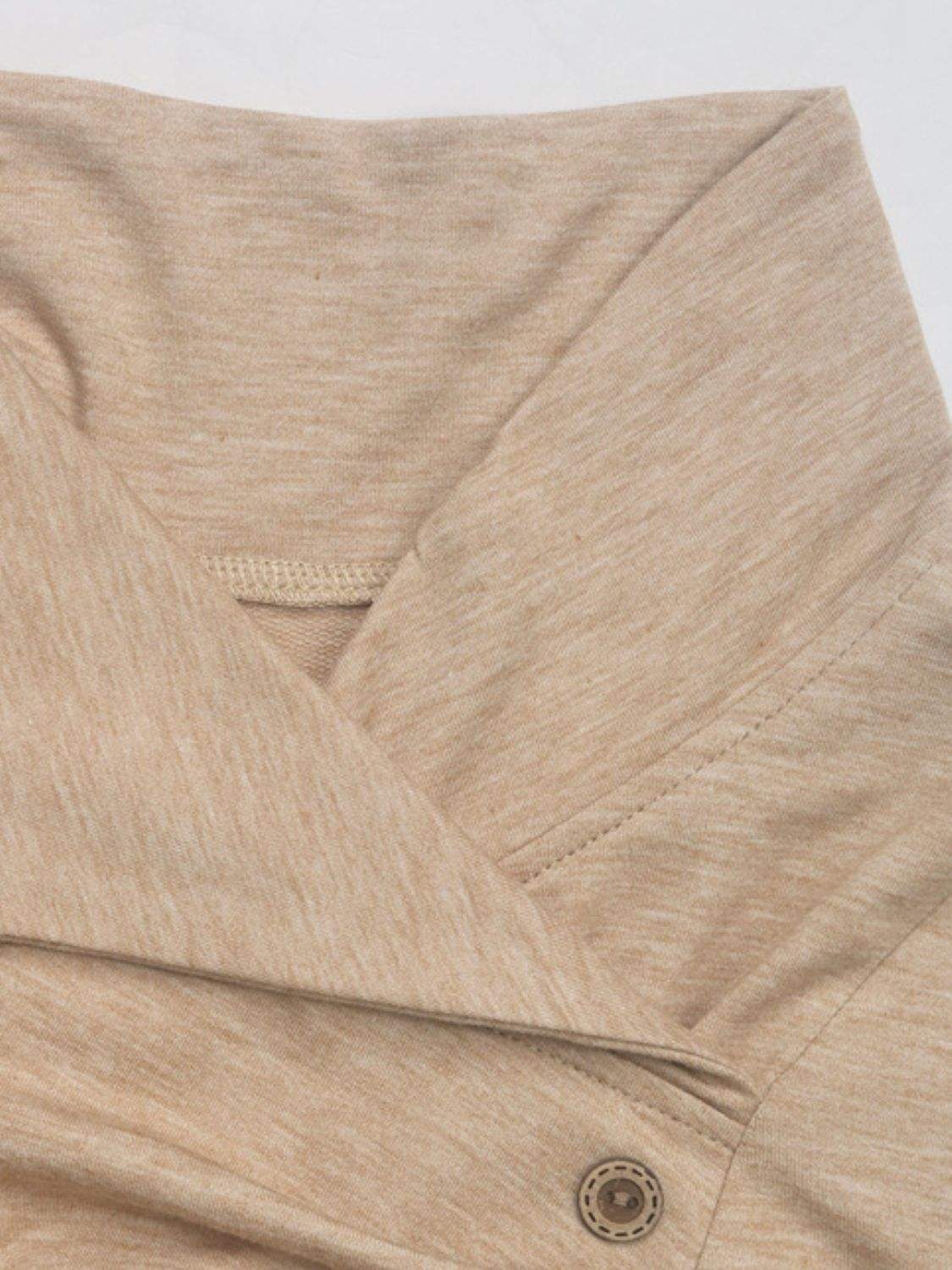 Perfee Asymmetric Mock Neck Long Sleeve Sweatshirt - Trendsi - Flyclothing LLC