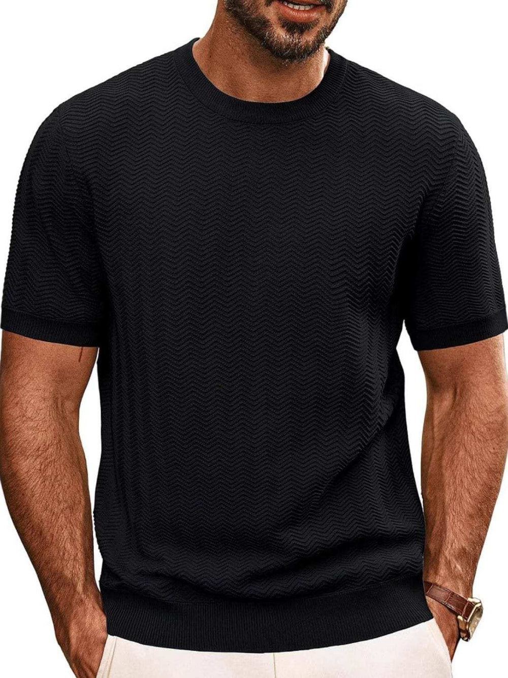 Men's Full Size Round Neck Short Sleeve T-Shirt Plus Size - Trendsi - Flyclothing LLC
