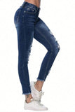 Distressed Raw Hem Jeans with Pockets - Trendsi