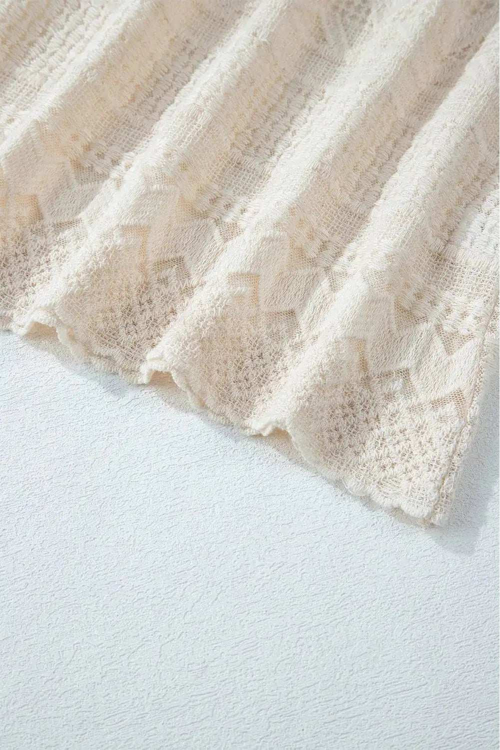 Lace Round Neck Long Sleeve Blouse - Trendsi - Flyclothing LLC