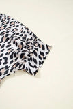 Leopard Print Buttoned 3/4 Sleeve Loose Fit Shirt - Trendsi - Flyclothing LLC