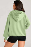 Pocketed Half Zip Long Sleeve Hoodie - Trendsi - Flyclothing LLC
