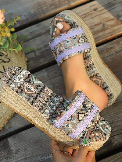 Geometric Open Toe Platform Sandals - Trendsi - Flyclothing LLC