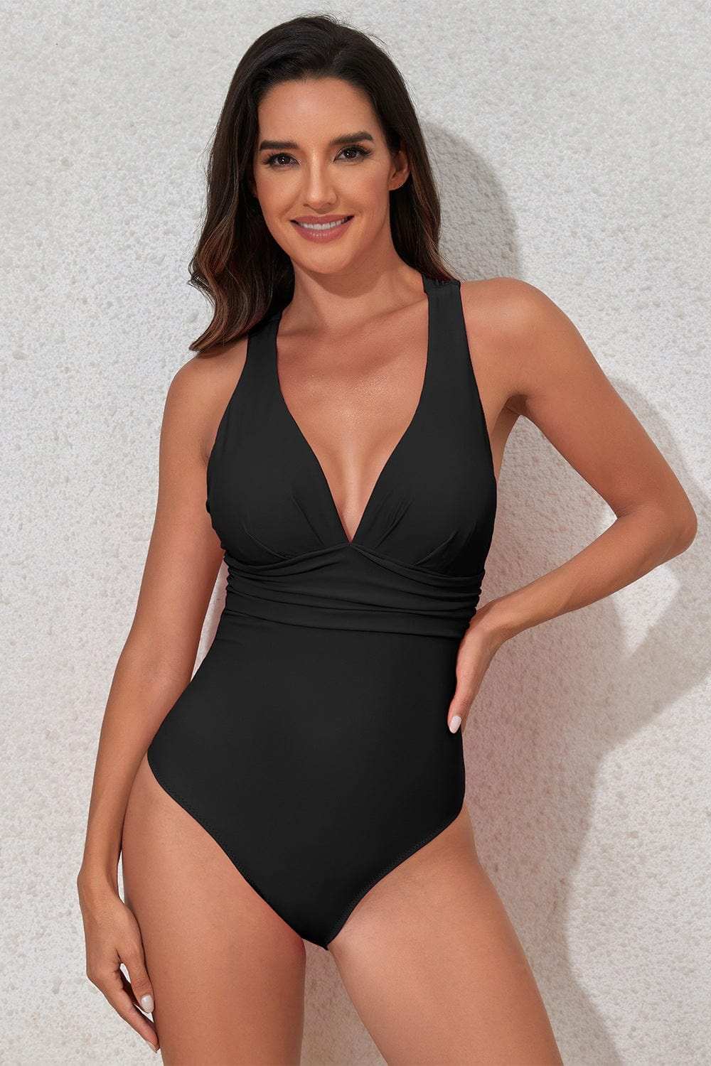 Crisscross Wide Strap One-Piece Swimwear - Trendsi - Flyclothing LLC