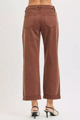 RISEN Full Size Tummy Control Mid Rise Ankle Barrel Baggy Plus Size - Trendsi - Flyclothing LLC