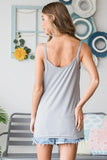 Heimish Full Size Quarter Button Ribbed Cami - Trendsi