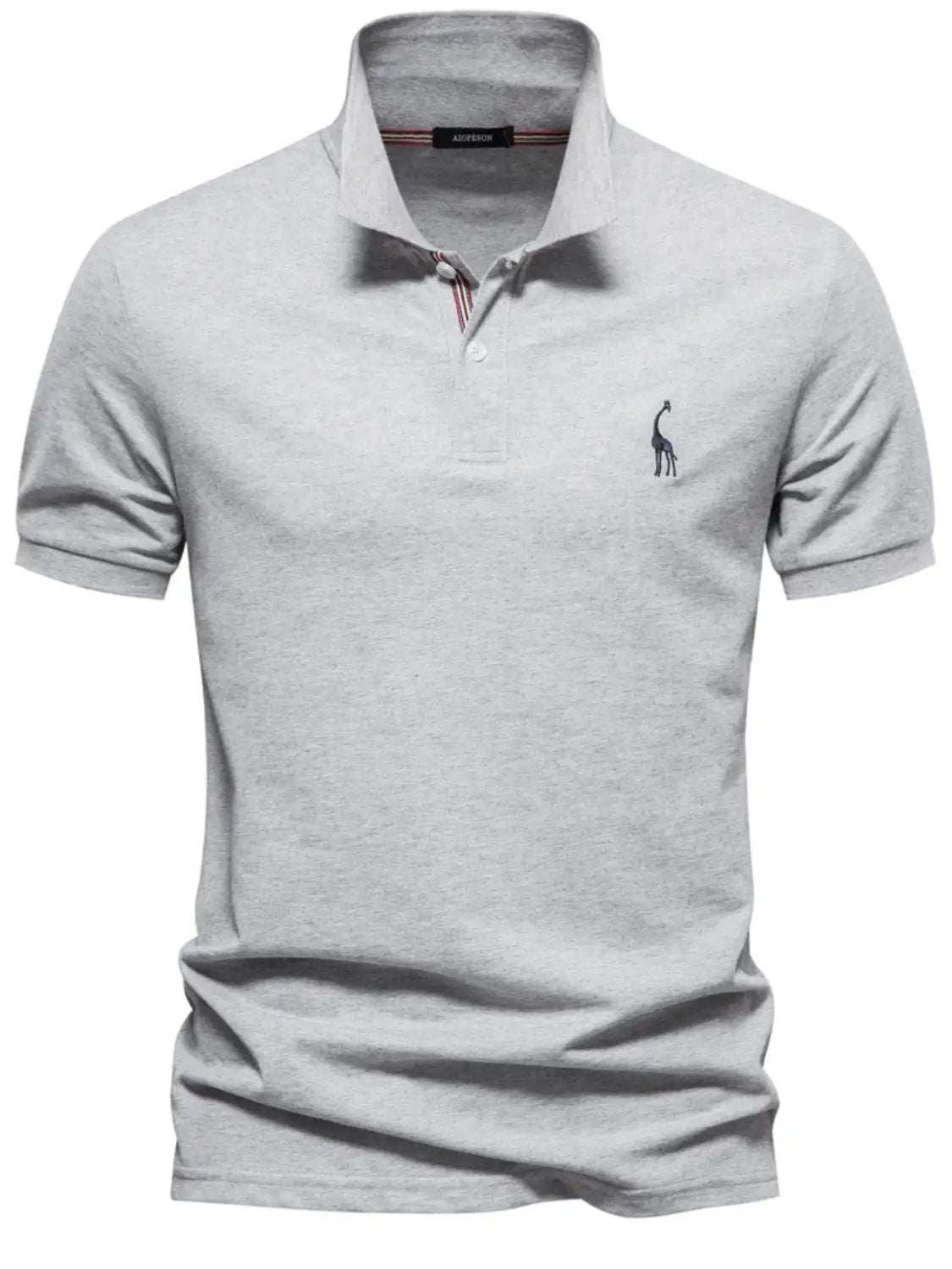 Men's Giraffe Embroidered Short Sleeve Polo - Trendsi - Flyclothing LLC