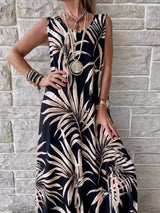 Printed Round Neck Mini Tank Dress - Trendsi - Flyclothing LLC