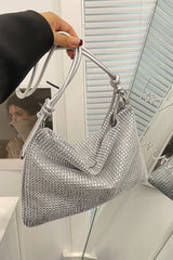 Rhinestone Knotted Strap Crossbody Bag - Trendsi