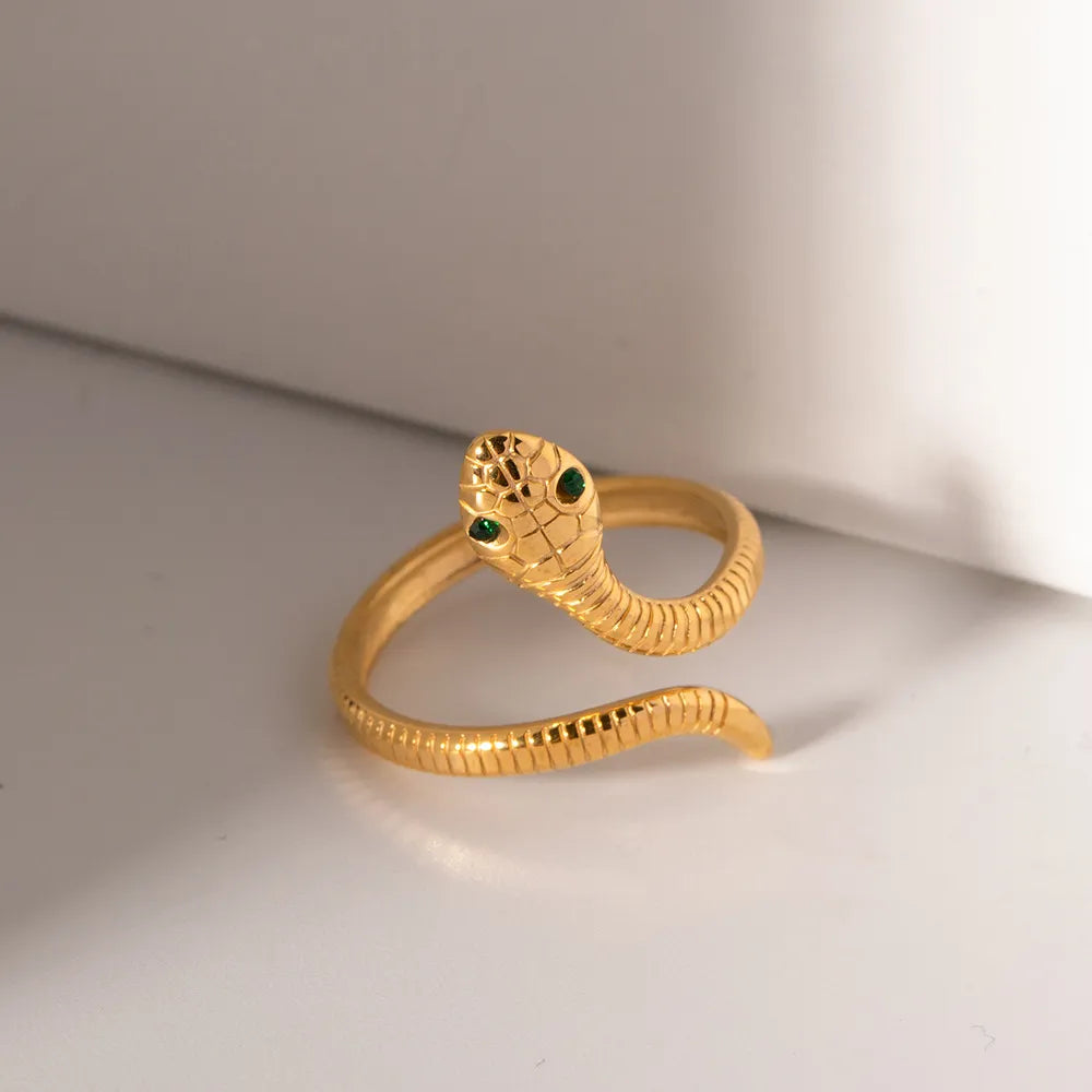 18K Gold-Plated Snake Wrap Adjustable Ring - Trendsi - Flyclothing LLC