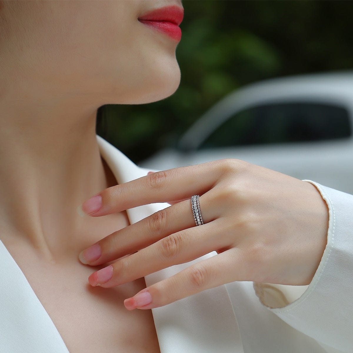 Moissanite 925 Sterling Silver Ring - Trendsi