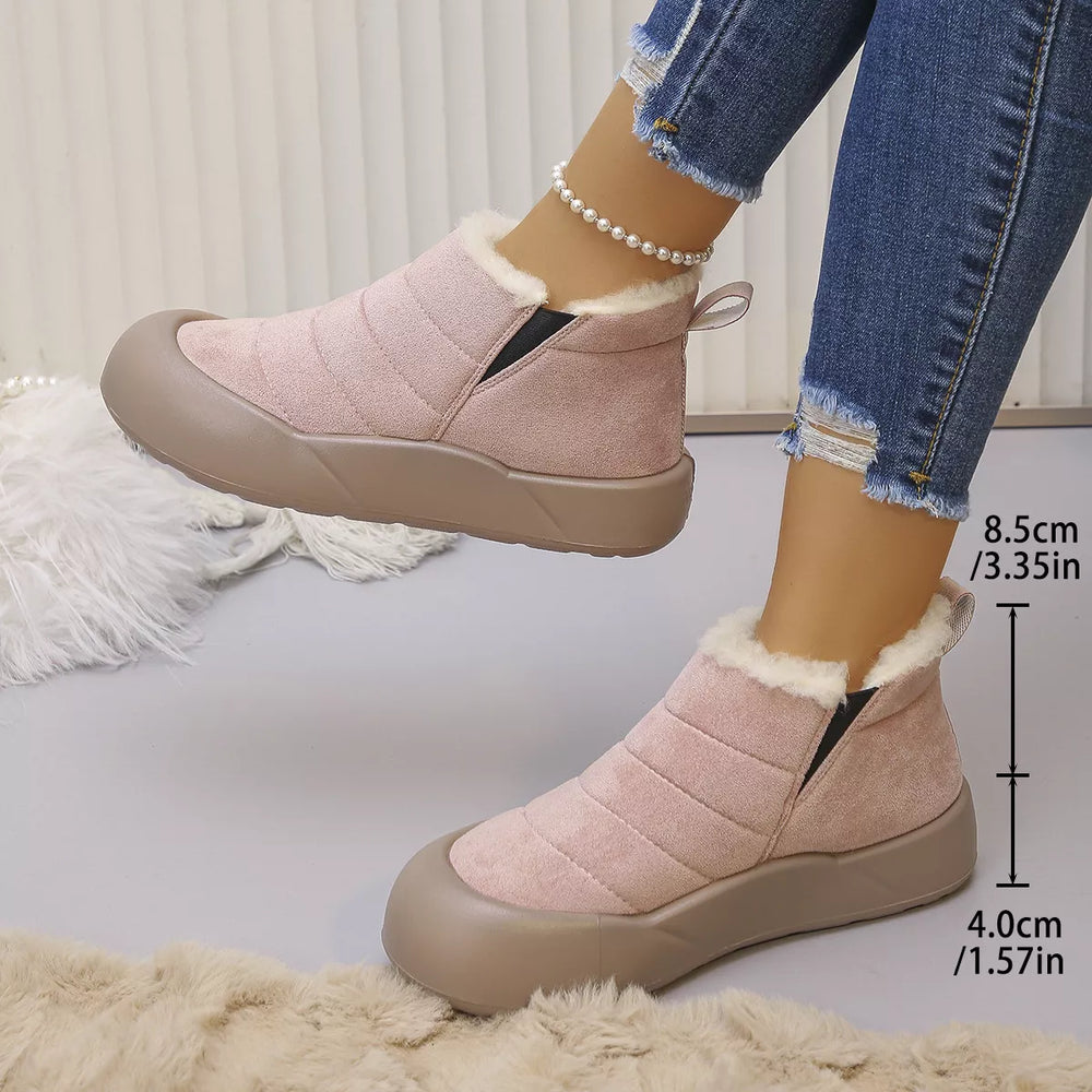 Warm Plush Lined Ankle Boots - Trendsi - Flyclothing LLC