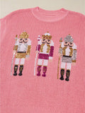 Nutcracker Sequin Short Sleeve Sweater Vest - Trendsi - Flyclothing LLC