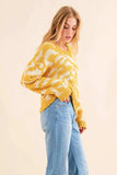 And The Why Full Size Textured Pattern Contrast Sweater - Trendsi - Flyclothing LLC