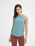 Millennia Cutout Back Round Neck Active Tank - Trendsi - Flyclothing LLC