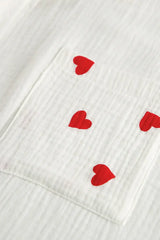 Basic Bae Heart Collared Neck Button Down Top and Shorts Set - ShopBasicbae - Flyclothing LLC