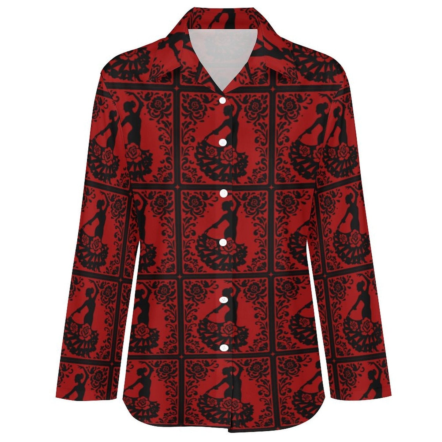 Baha Ranch Colores de Mexico Flamenco Dancer Button Up Shirt