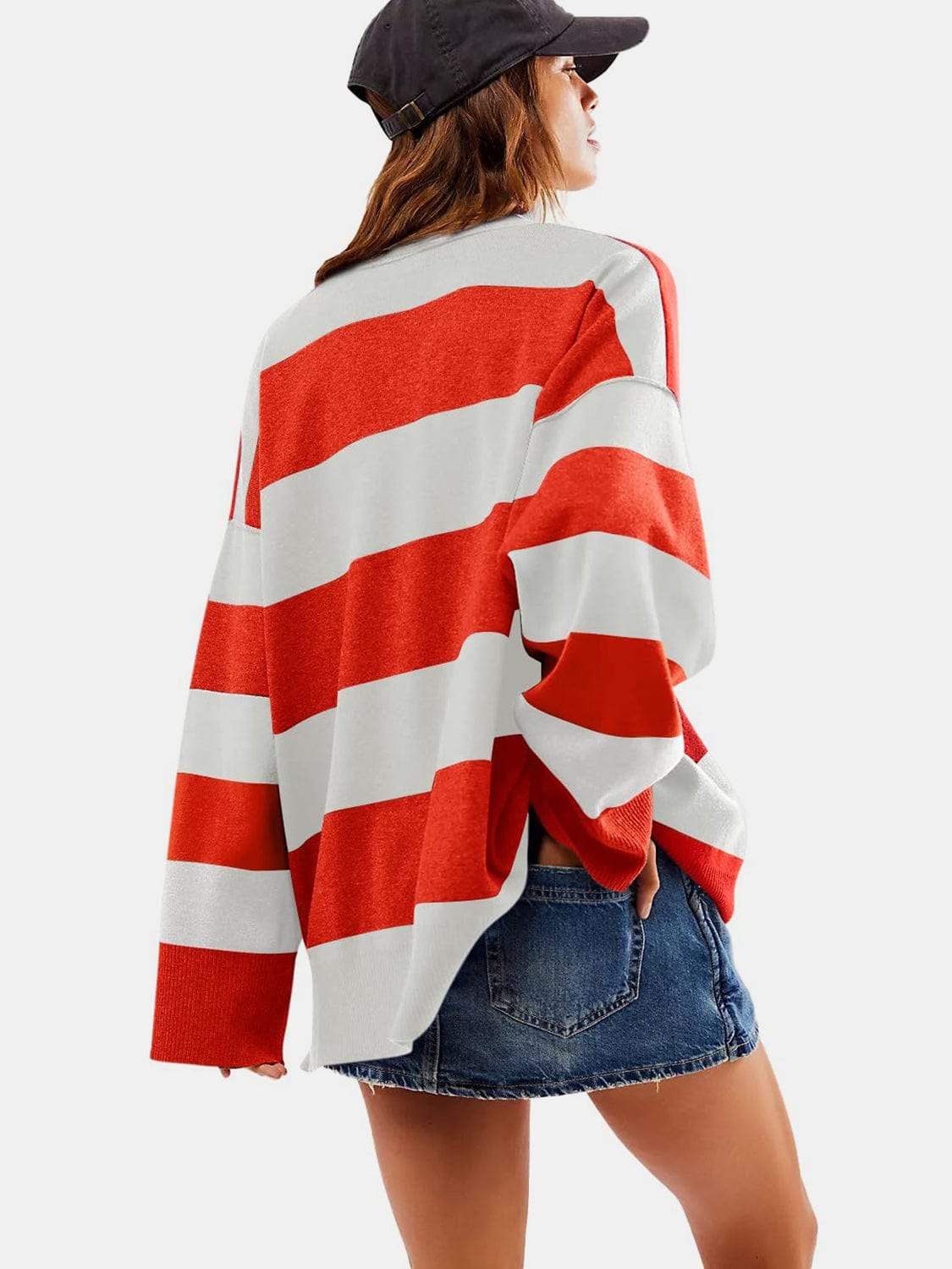 Color Block Half Zip Long Sleeve Sweater - Trendsi - Flyclothing LLC